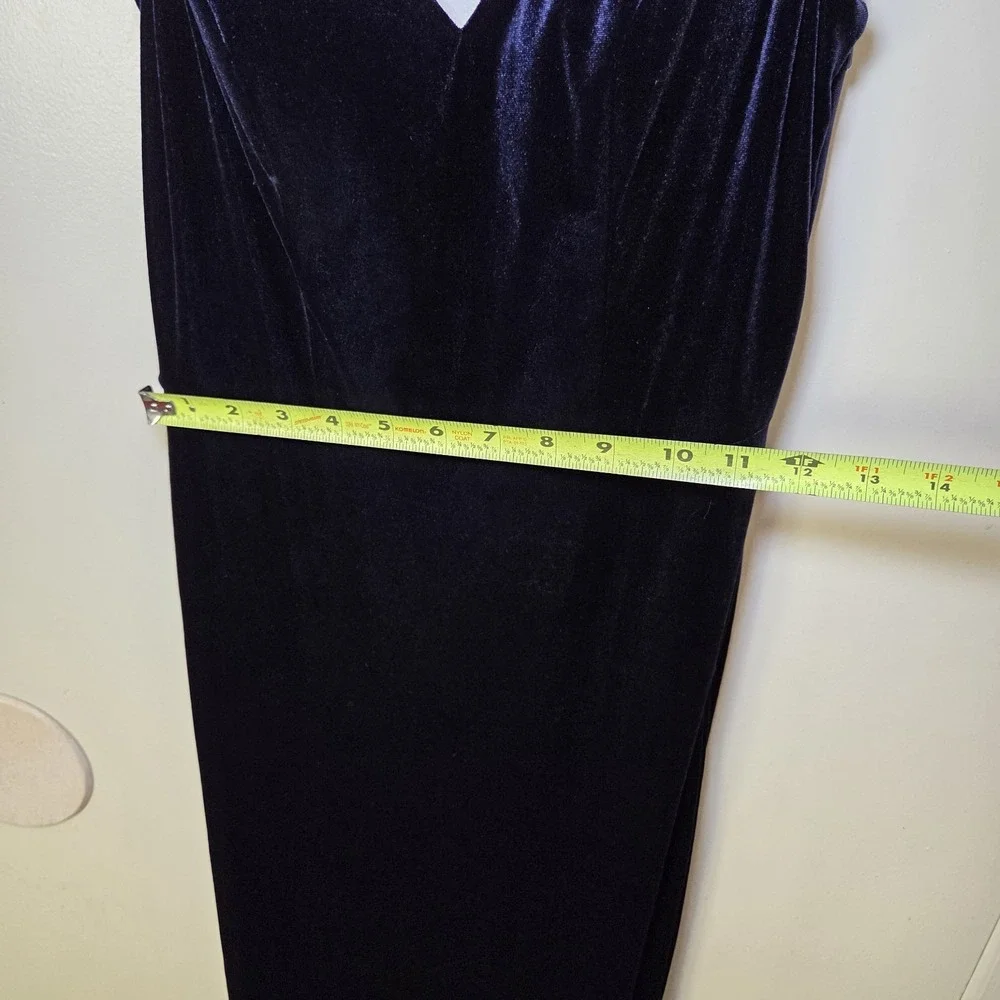 Revelry Dakota Velvet Dress Blue‎ Maxi Formal Bridesmaid Size 2